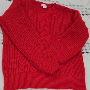 Cat & Jack Red Cable Knit Sweater